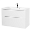 Тумба с раковиной BelBagno Marino MARINO-H60-900-2C-SO-BL-P + BB900/450-LV-MR-AST 90 bianco lucido