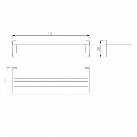 Полка для полотенец ABBER Westen AA1758B черный матовый
