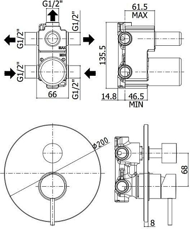 Смеситель Paffoni Light LIG019CR для душа, хром