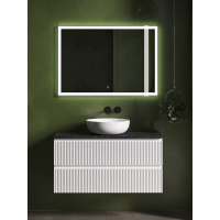 Мебель для ванной со столешницей Sancos Snob R 100 SNR100W+TT100A1 Bianco/Black Sky