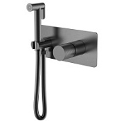 Гигиенический душ со смесителем Boheme Stick 127-GM.2 для биде, ручка Touch, оружейная сталь