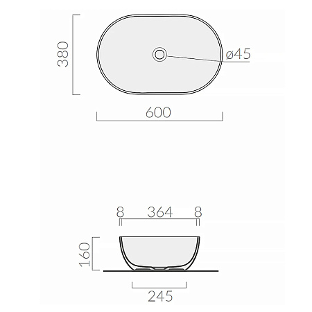 Раковина Galassia Dream 7308SA 60х38 песочный
