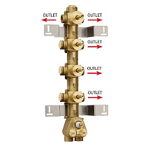 Cкрытая монтажная часть Bossini Z030275000 термостата на 5 потребителей, с девиатором, бронза Cкрытая монтажная часть Bossini Z030275000 термостата на 5 потребителей, с девиатором, бронза