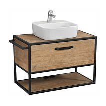 Тумба с раковиной Aquaton Лофт Фабрик 1A242401LTDY0 80 с раковиной Одри Soft, дуб кантри