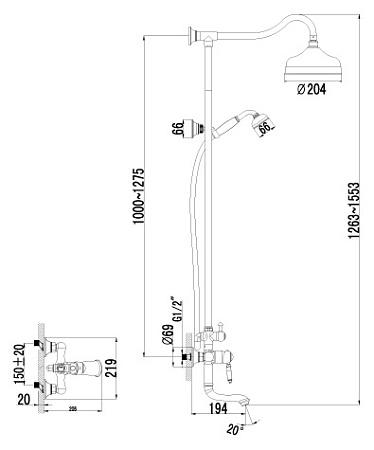 Душевая стойка Lemark Villa LM4862B