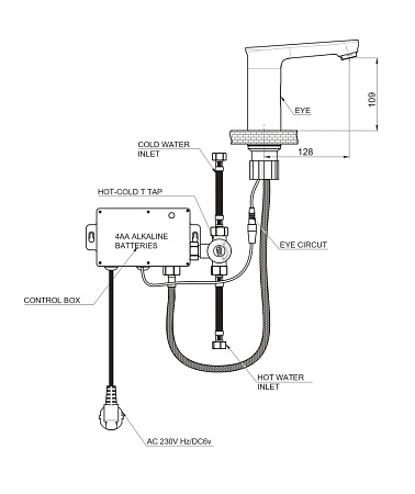 Смеситель GPD Photocell FLB13 для раковины, сенсорный хром