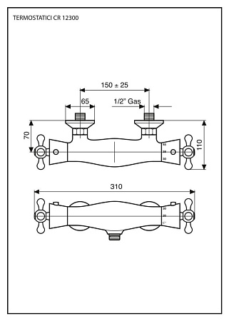 Смеситель Emmevi Deco 12300BO для душа, белый/золото