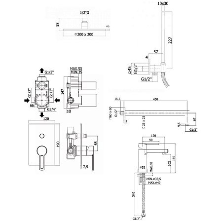 Душевой комплект Paffoni Ringo KITRIN015CR071 хром