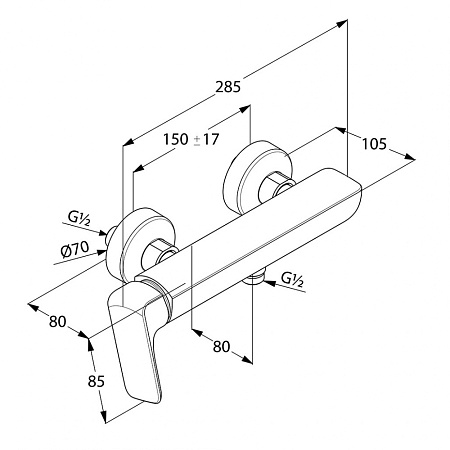 Смеситель Kludi Ameo 416750575 для душа, хром