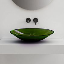 Раковина накладная прозрачная ABBER Kristall AT2812Emerald зеленый