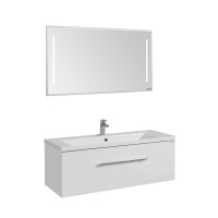 Мебель для ванной Aquaton Мадрид 1A168701MA010 120 М с 1 ящиком, раковина Айрис, белый глянцевый