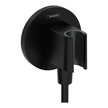 Шланговое подключение Hansgrohe Fixfit Porter S 26888670 с держателем душа, черный матовый