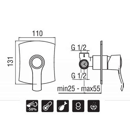 Смеситель Nobili Sofi SI98108BR для душа, бронза