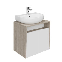 Тумба с раковиной Kerama Marazzi Pro PRO.60.2\WHT 60 белый глянцевый/дуб орегон