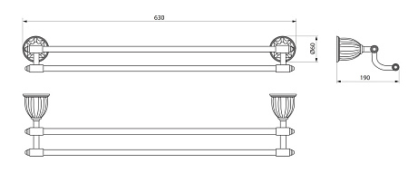 Полотенцедержатель двойной RUSH Socotra ST12532 хром