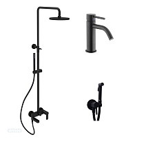 Душевой комплект Paffoni Light KITZCOL632NO71 черный матовый