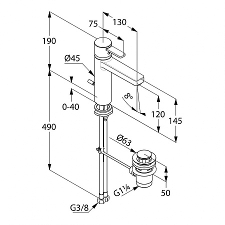 Смеситель Kludi Zenta 382640575 для раковины, хром