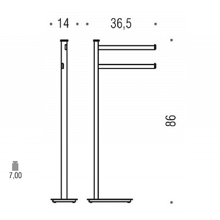 Стойка напольная Colombo Units B9103.CR хром