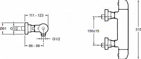 Смеситель Jacob Delafon Villette E23720-CP для душа
