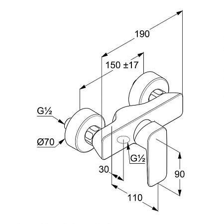 Смеситель Kludi Pure&Style 408410575 для душа, хром