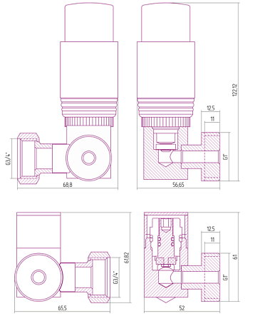 Автоматический терморегулятор Сунержа 3D 00-1312-0000 левый