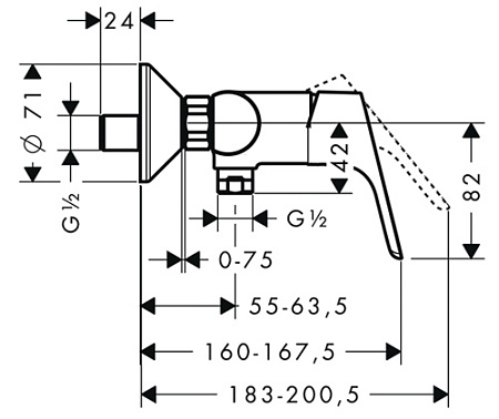 Смеситель Hansgrohe Focus E2 31960000 для душа, хром