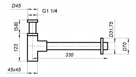 Сифон BelBagno BB-SMQ2-NERO для раковины, черный