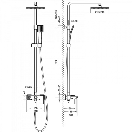 Душевая стойка Timo Selene SX-1030/03 черный