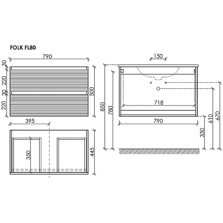 Тумба под раковину Sancos Folk 80 FL80W bianco