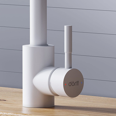 Смеситель Dorff Logic D3007533 для кухонной мойки белый