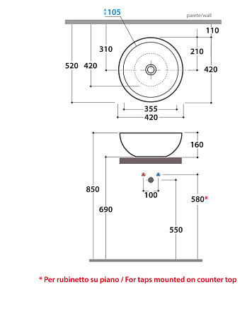 Раковина Globo Forty3 SC042.BI*0 40*40 белый