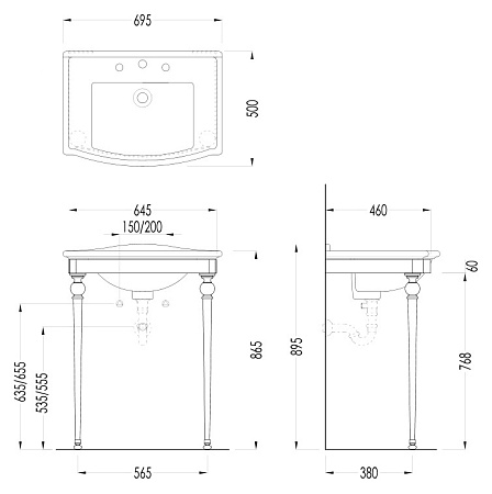 Консоль для раковины Devon&Devon Westminster DEWESTCR