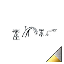 Смеситель Emmevi Deco Classic 12120СO для ванны с душем, хром/золото Смеситель Emmevi Deco Classic 12120СO для ванны с душем, хром/золото