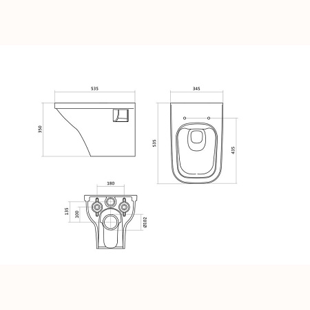 Комплект Santek Нео 1WH501758 подвесной унитаз + инсталляция + кнопка белая