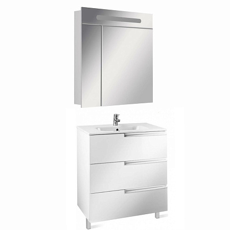 Мебель для ванной Roca Victoria Nord ZRU9302835 80 см, белый глянцевый