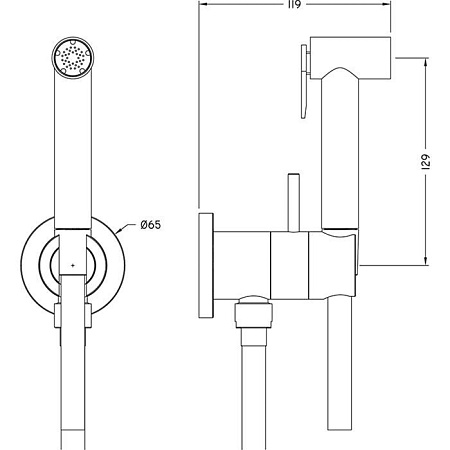 Гигиенический душ со смесителем Cisal Shower CY00794521 хром