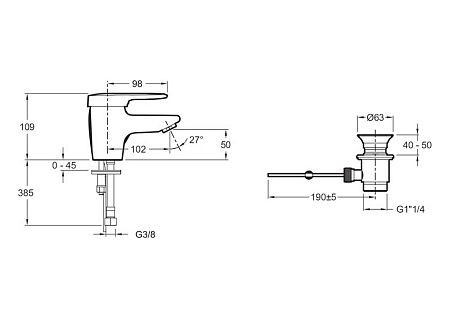 Смеситель Jacob Delafon Kandel E660RU-CP для раковины
