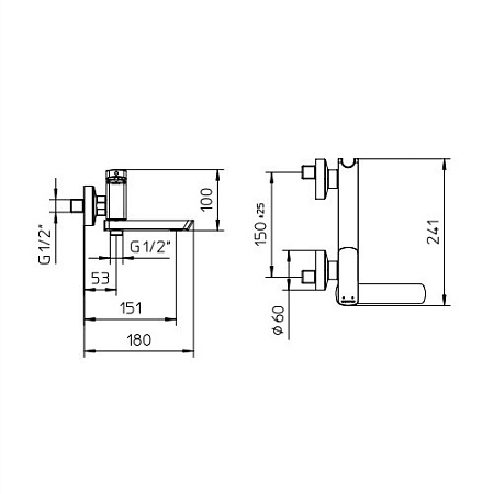 Смеситель Palazzani Mis 56101510 для ванны с душем, хром