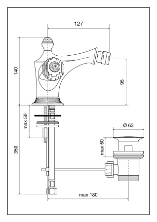 Смеситель Emmevi The One 98004SWCR для биде, хром