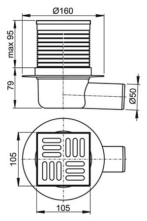 Душевой трап AlcaPlast APV1