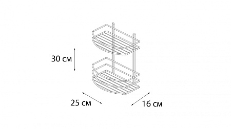 Полка овальная двойная Fixsen FX-720-2 хром