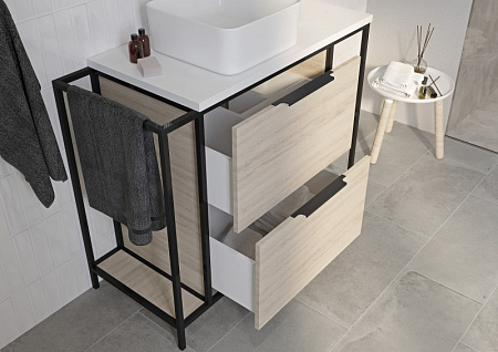 Тумба с раковиной Cersanit Bosquet 63013 100 дуб