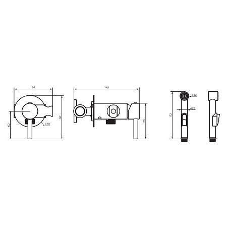 Гигиенический душ со смесителем Dorff Logic D3075000 хром