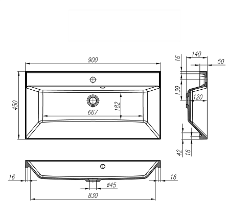 Тумба с раковиной BelBagno Marino MARINO-900-2C-SO-BO-P + BB900/450-LV-MR-AST 90 bianco opaco