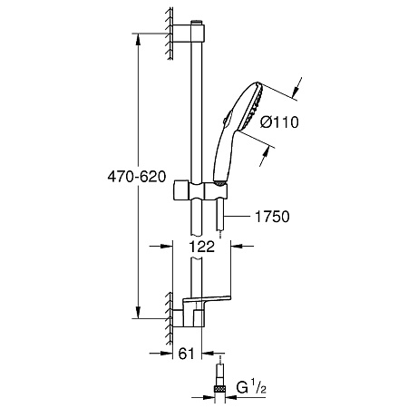 Душевой гарнитур Grohe Tempesta 110 27926003 хром