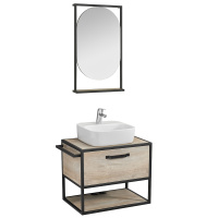 Мебель для ванной Aquaton Лофт Фабрик 1A242301LTDU0 65 с раковиной Одри Soft, дуб эндгрейн