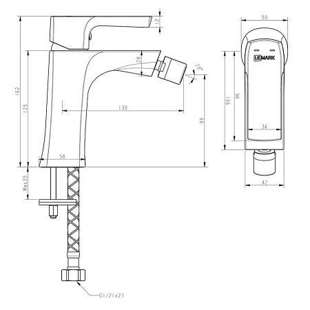 Смеситель Lemark Ursus LM7208BL для биде, черный