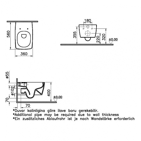 Унитаз подвесной VitrA Metropole 7672B003-0075 безободковый, белый