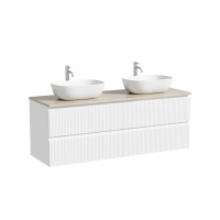 Тумба с раковиной и столешницей Sancos Snob T 140 SNT70W+TT140A2X Bianco/Kreman