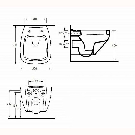 Унитаз подвесной beWash Alster 86303201 с системой микролифт, белый глянцевый